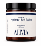 Alivia Hydrogen Bath Tablets - 60pk in amber jar with white label from New Arrivals and Body Salt collections