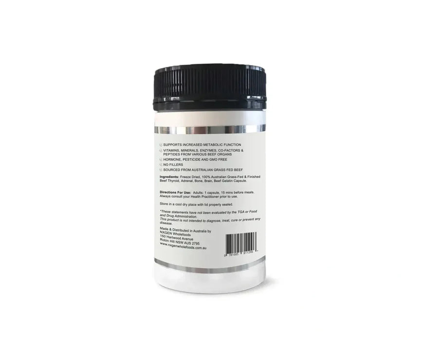 Back label of IGNITE - Support for Metabolic Health - 160 Capsules by NXGEN Wholefoods showing usage, ingredients, and supplement details.