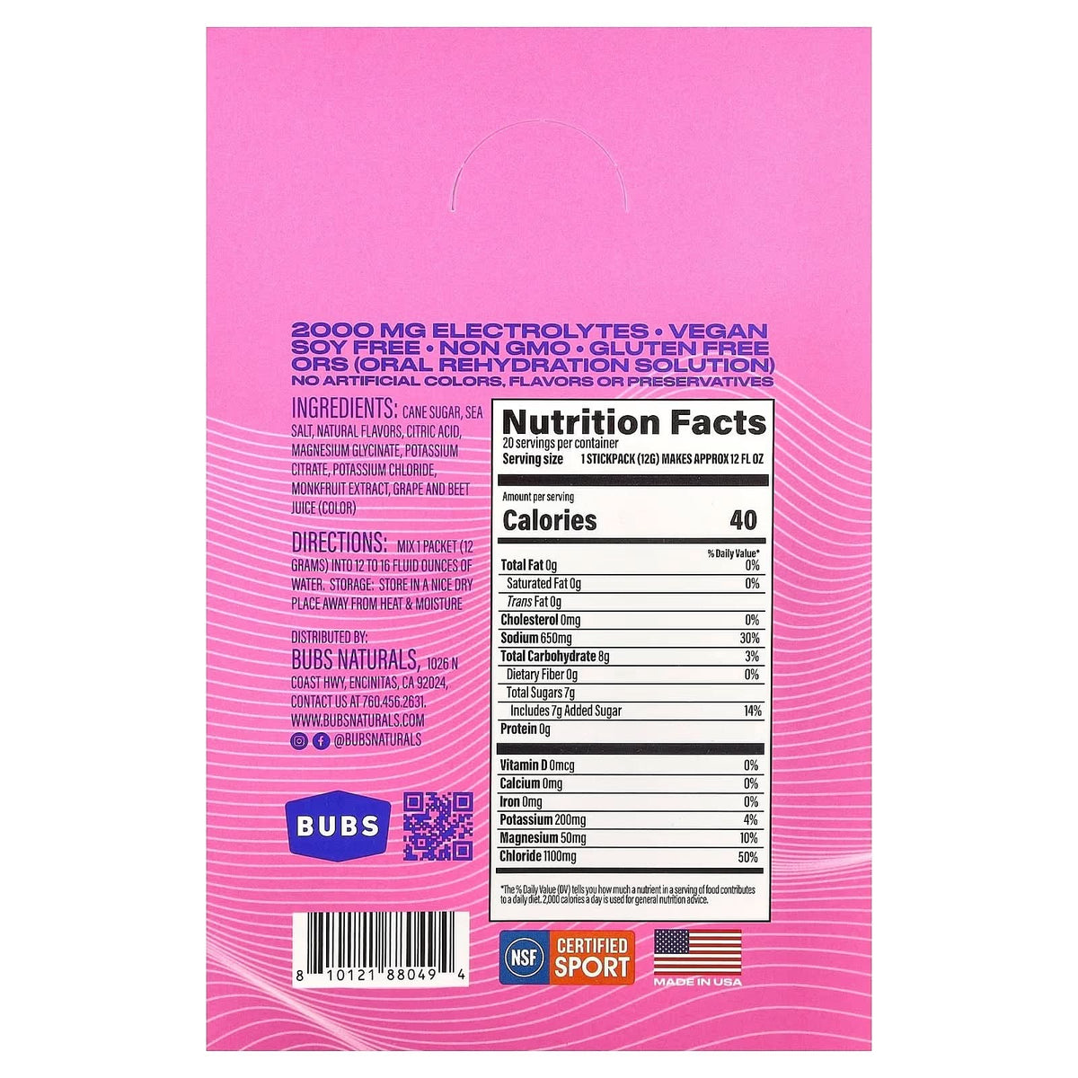 Hydrate or Die® Electrolyte Powder - Mixed Berry - 20 Sticks
