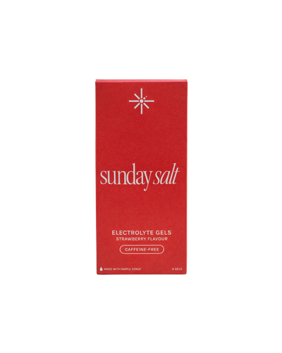 Sunday Salt Strawberry – Caffeine-Free Energy Gel - 50g box of 6 electrolyte gels, from Drinks and Electrolytes collections.