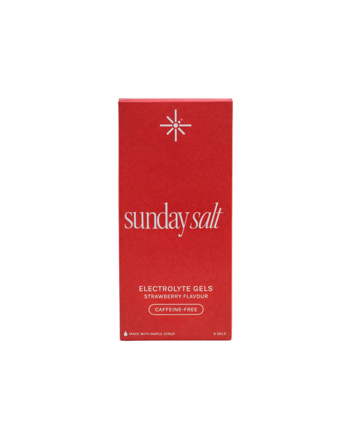 Sunday Salt Strawberry – Caffeine-Free Energy Gel - 50g box of 6 electrolyte gels, from Drinks and Electrolytes collections.