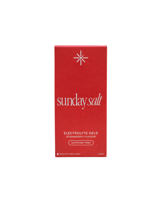 Sunday Salt Strawberry – Caffeine-Free Energy Gel - 50g box of 6 electrolyte gels, from Drinks and Electrolytes collections.