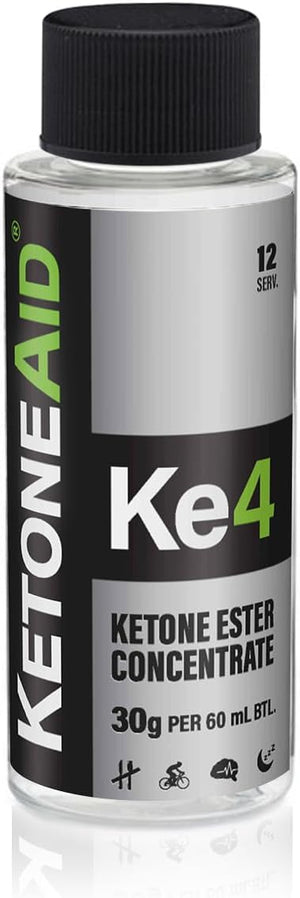 KE4 Ketone Ester Drink - 60ml bottle by Ketoneaid featuring ketone ester concentrate, suited for Low Carb and Dirty Keto collections.