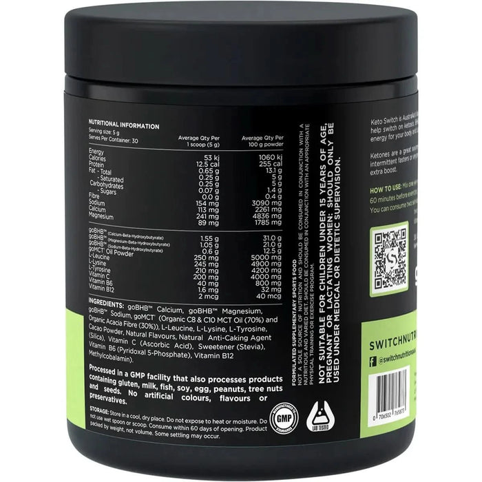 Keto - BHB Ketogenic Performance Fuel - Chocolate - 150g - LYTES