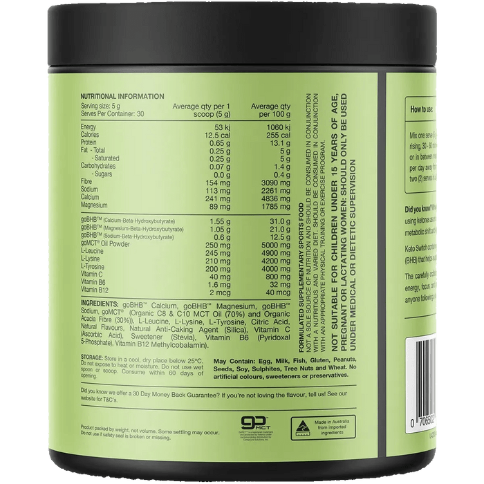 Keto - BHB Ketogenic Performance Fuel - Raspberry - 150g