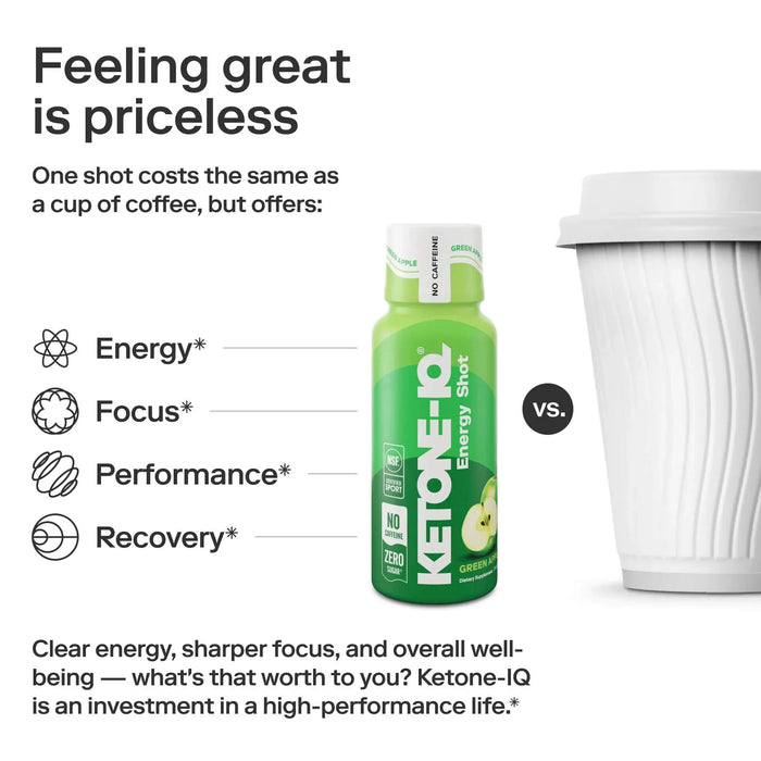 Ketone - IQ - Energy Shot - Green Apple - Caffeine Free - 6 x 59mL - LYTES