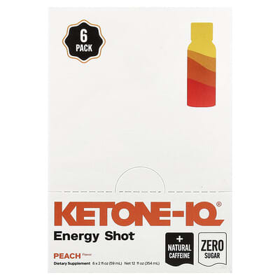 Ketone - IQ - Energy Shot - Peach - 6 x 59mL - LYTES