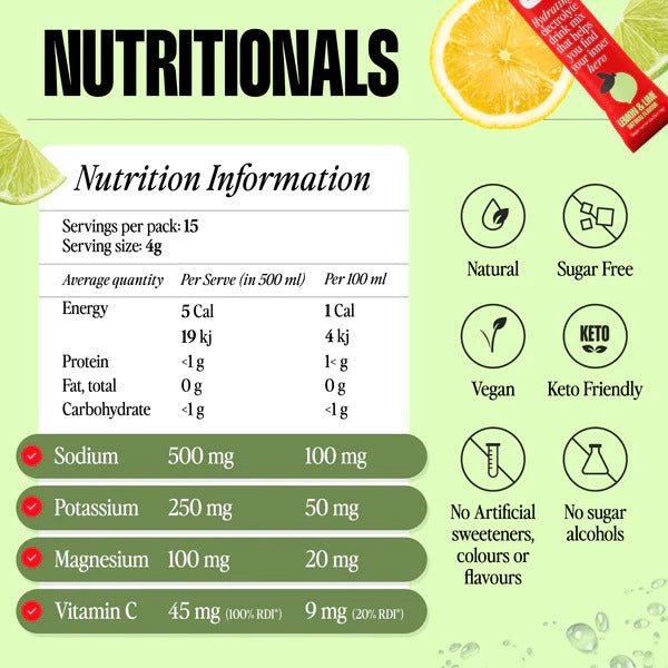 Lemon and Lime Electrolyte Drink Mix - 15 Ct