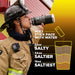 Person in firefighter gear drinking from LMNT bottle with Lemonade + Iced Tea - 30 Sticks - Damaged Box shown