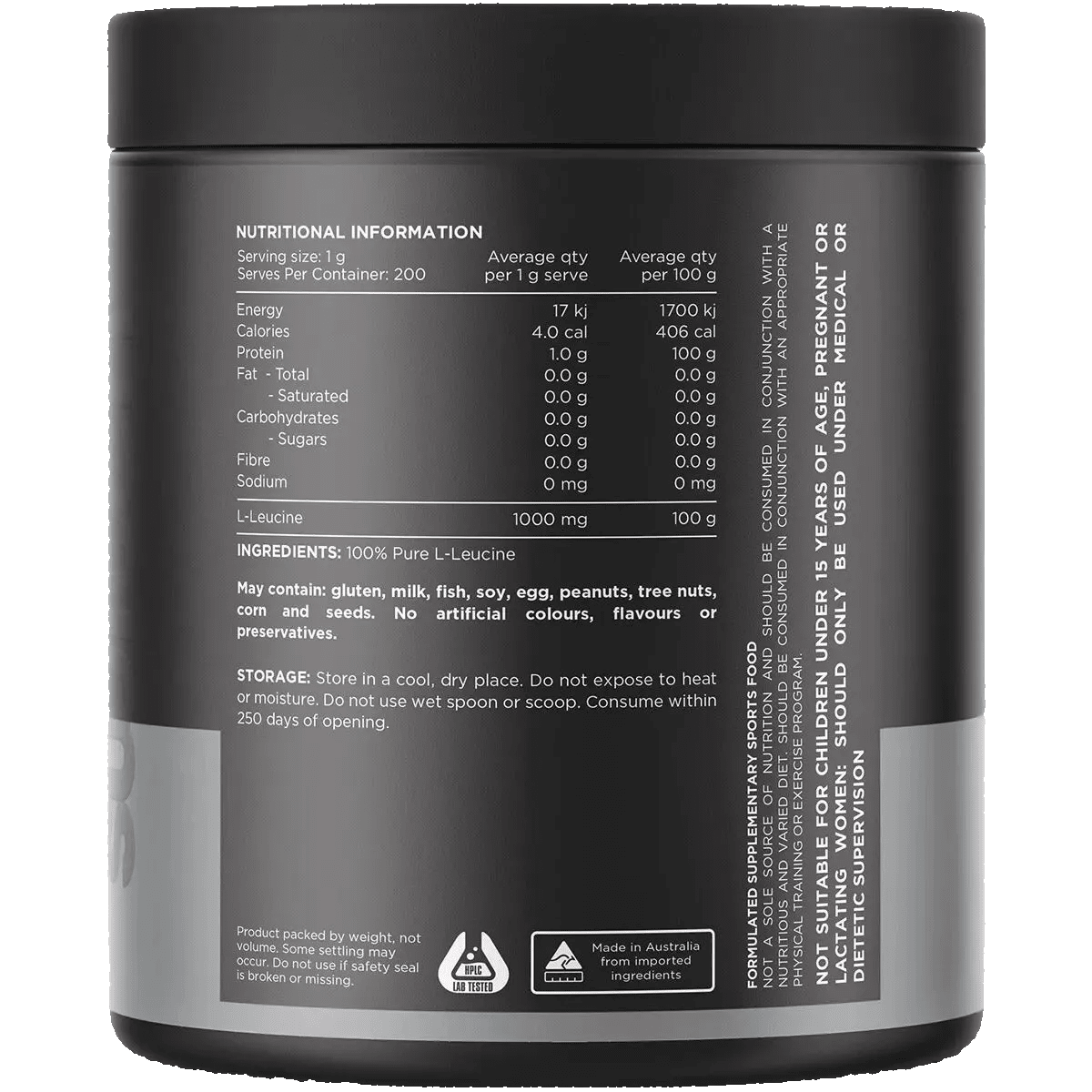 Leucine - 100% Pure L-Leucine Unflavoured - 200g