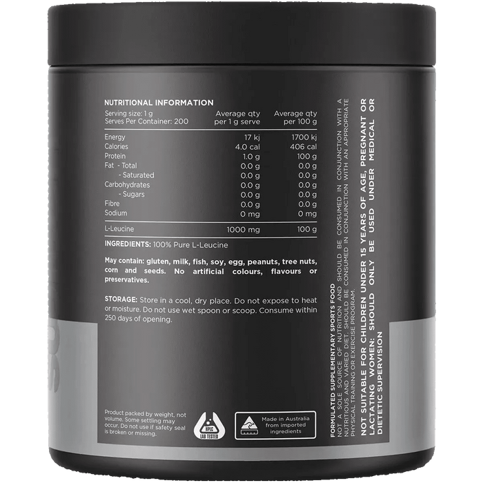Leucine - 100% Pure L-Leucine Unflavoured - 200g