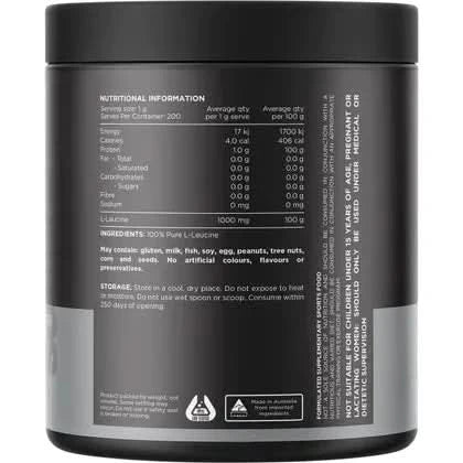 Leucine - 100% Pure L - Leucine Unflavoured - 200g - LYTES
