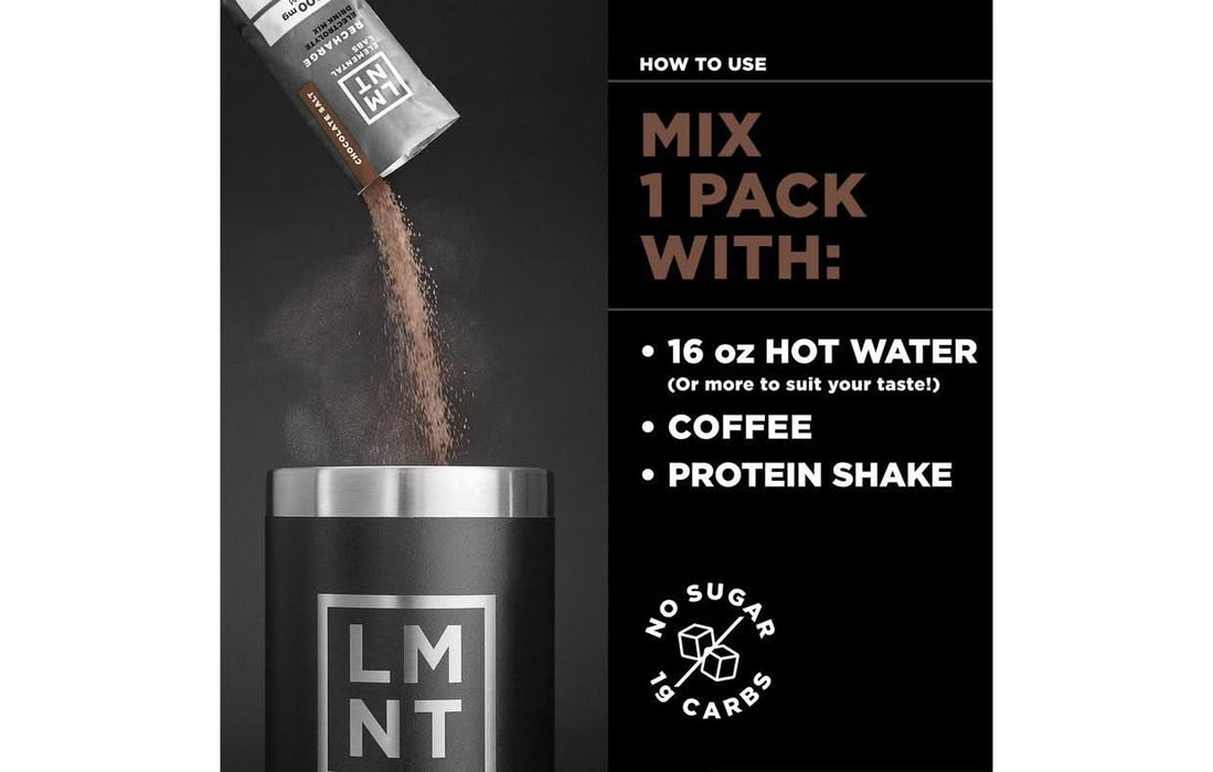LMNT Chocolate Salt Electrolyte Mix - 30 Ct - LYTES