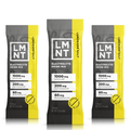Three packets of LMNT Lemonade Salt Electrolyte Mix - 30 Sticks by LMNT with nutrition highlights including sodium, potassium, and magnesium.
