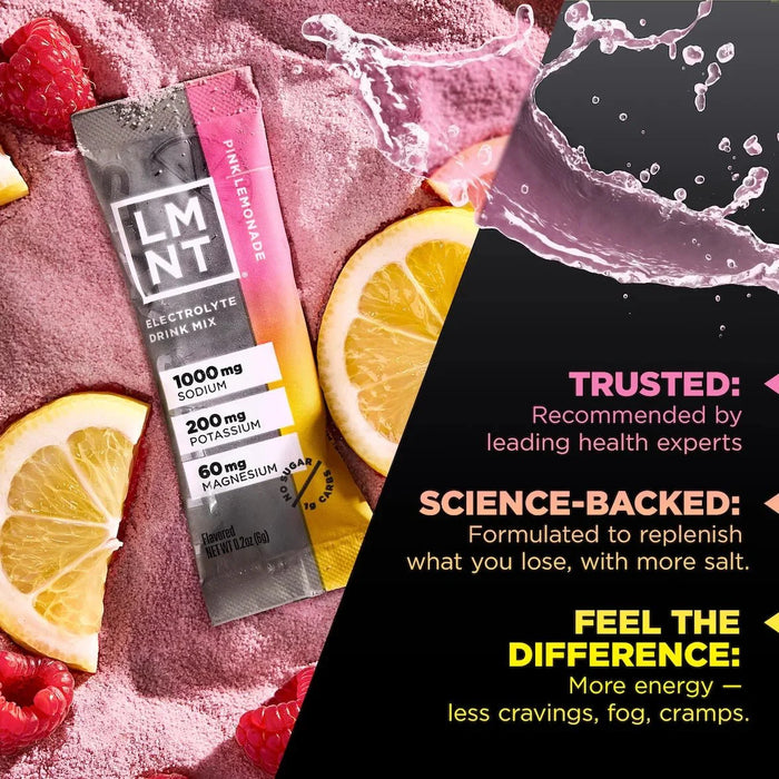 LMNT Pink Lemonade Salt Electrolyte Mix - 30 Ct