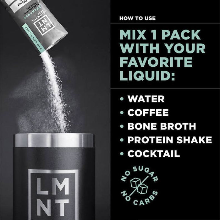 LMNT Raw Unflavoured Electrolyte Mix - 30 Ct - LYTES