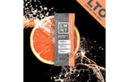 LMNT Grapefruit Salt Electrolyte Mix - 30 Sticks package with grapefruit half and splash on black background
