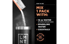 Instructional image showing how to mix LMNT Grapefruit Salt Electrolyte Mix - 30 Sticks with water, sparkling water, or cocktails.