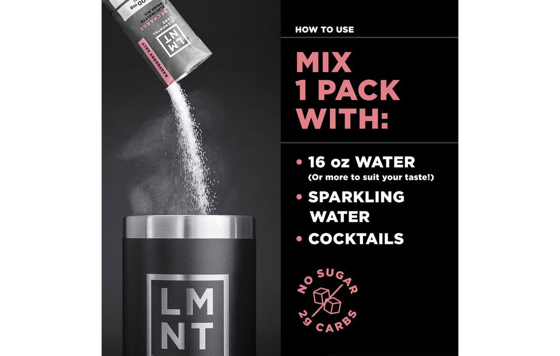 LMNT RECHARGE - Raspberry Salt Electrolyte Mix - Yo Keto