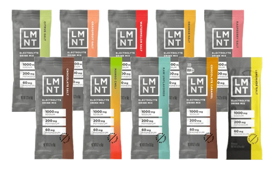 LMNT Taster Pack - 10 Sticks by LMNT featuring a variety of keto-friendly, low carb electrolyte drink mixes in assorted flavors.