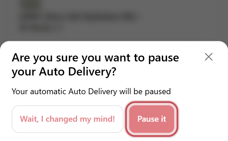 Pause confirmation with the Pause it button highlighted