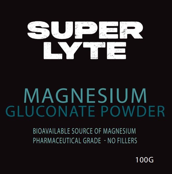 Magnesium Gluconate Powder - 100g by SUPER LYTE, sold at LYTES Australia