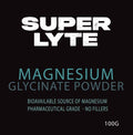 Magnesium Glycinate Powder - 100g by SUPER LYTE, sold at LYTES Australia