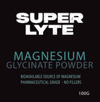 Magnesium Glycinate Powder - 100g by SUPER LYTE, sold at LYTES Australia