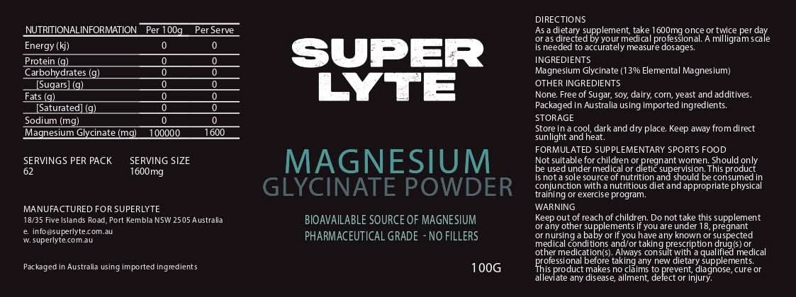 Magnesium Glycinate Powder - 100g - LYTES