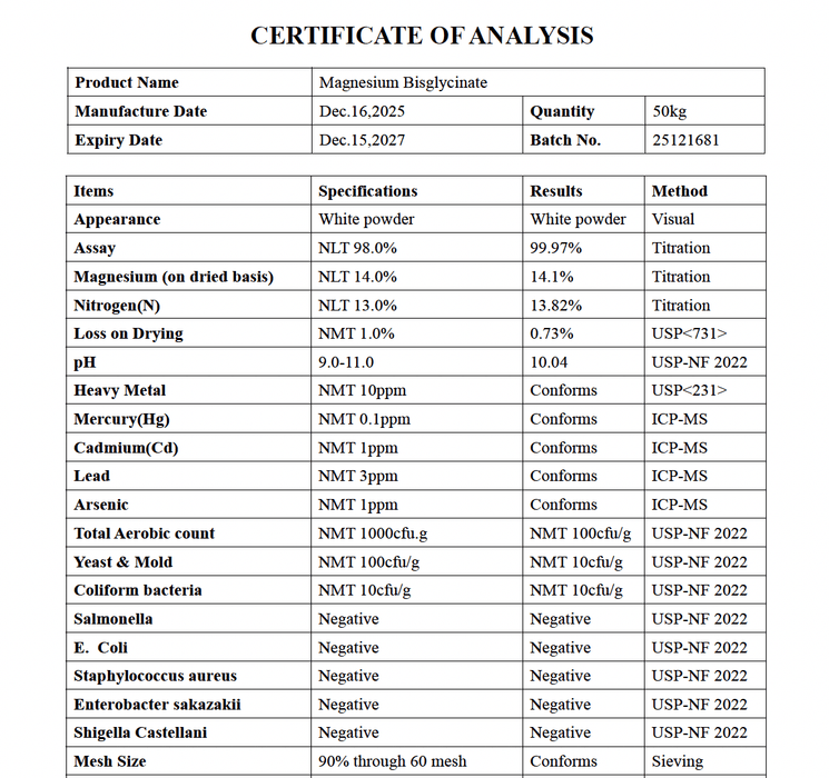 Magnesium Glycinate Powder - 400g