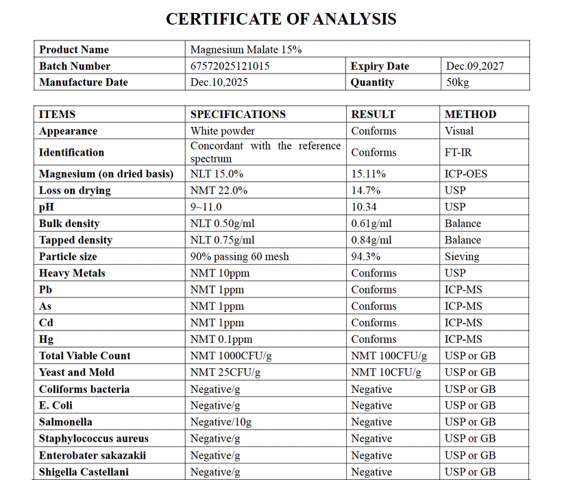 Magnesium Malate Powder - 100g