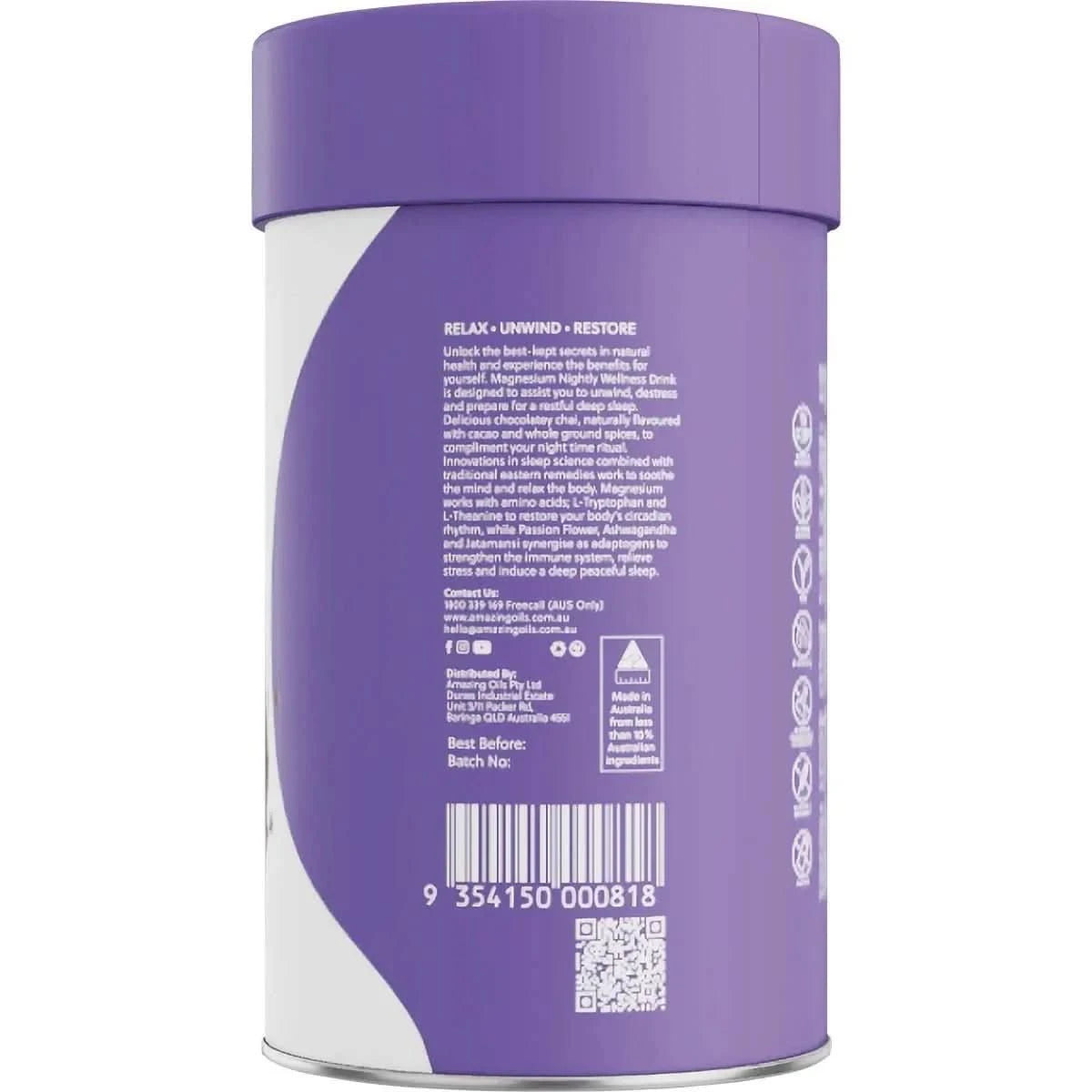 Magnesium Nightly Wellness Drink - Cacao & Chai - 200g - LYTES