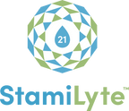Stamilyte logo with a blue drop displaying number 21, featuring geometric blue and green shapes for Mineral Rich Electrolyte Water - Concentrate - 500ml