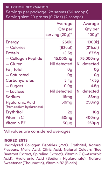 Mixed Berry Premium Collagen Peptides - 560g - LYTES