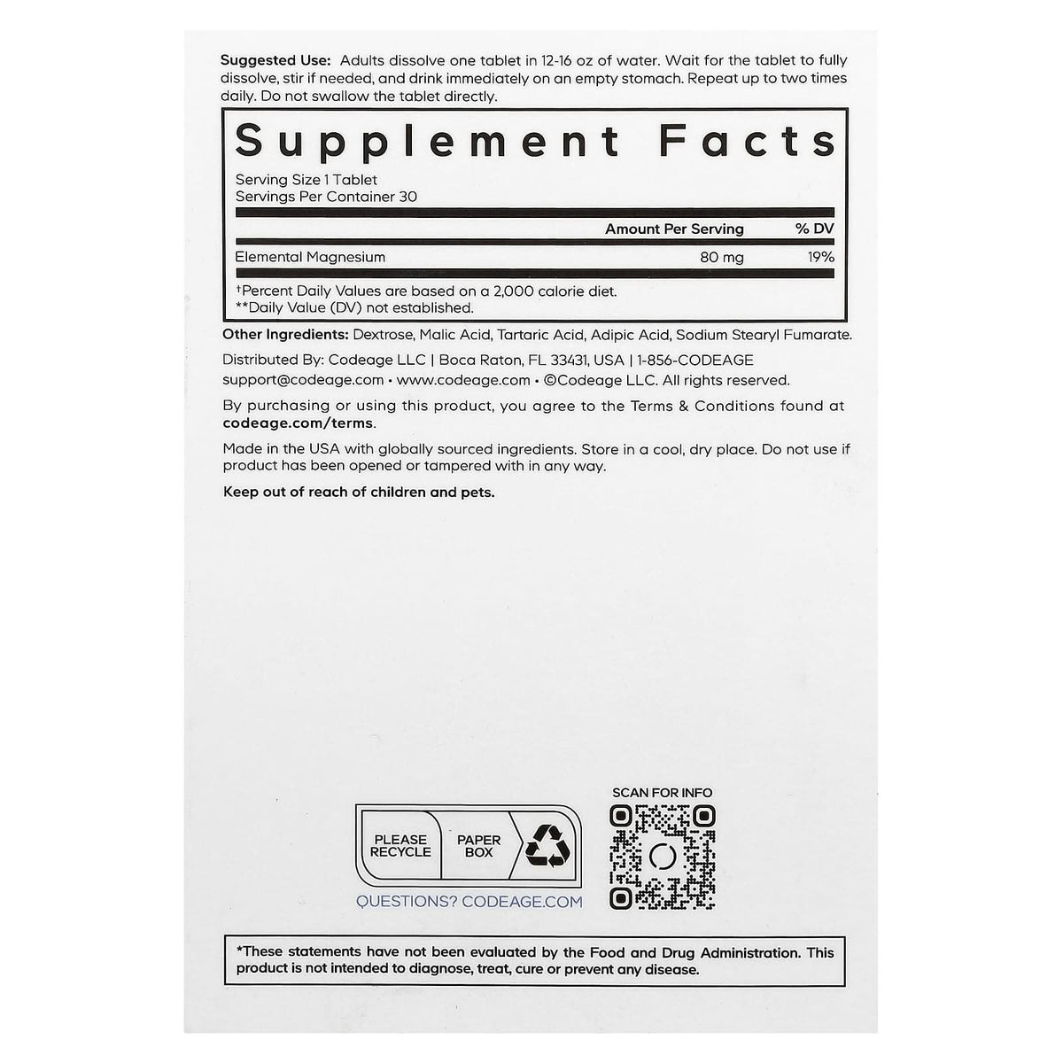 Molecular Hydrogen - Unflavored - 80 mg - 30 Tablets - LYTES