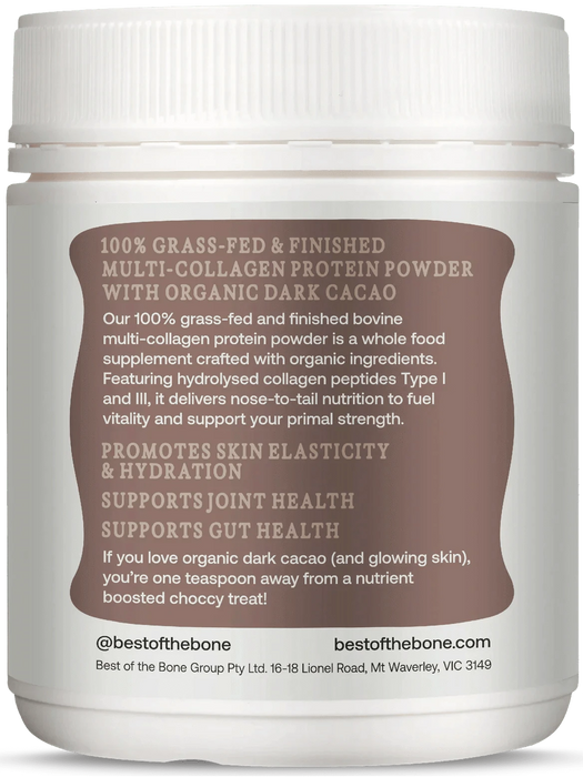 Multi - Collagen Protein Peptides - Raw Organic Cacao - 210g - LYTES