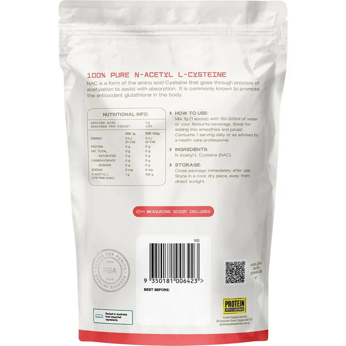 NAC - 100% Pure N - Acetyl L - Cysteine - 100g - LYTES