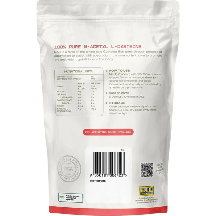 NAC - 100% Pure N - Acetyl L - Cysteine - 100g - LYTES