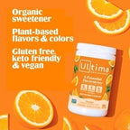 Orange Electrolyte Drink Mix - 90 Serves by Ultima Replenisher with organic sweetener, plant-based flavors, vegan and keto friendly.