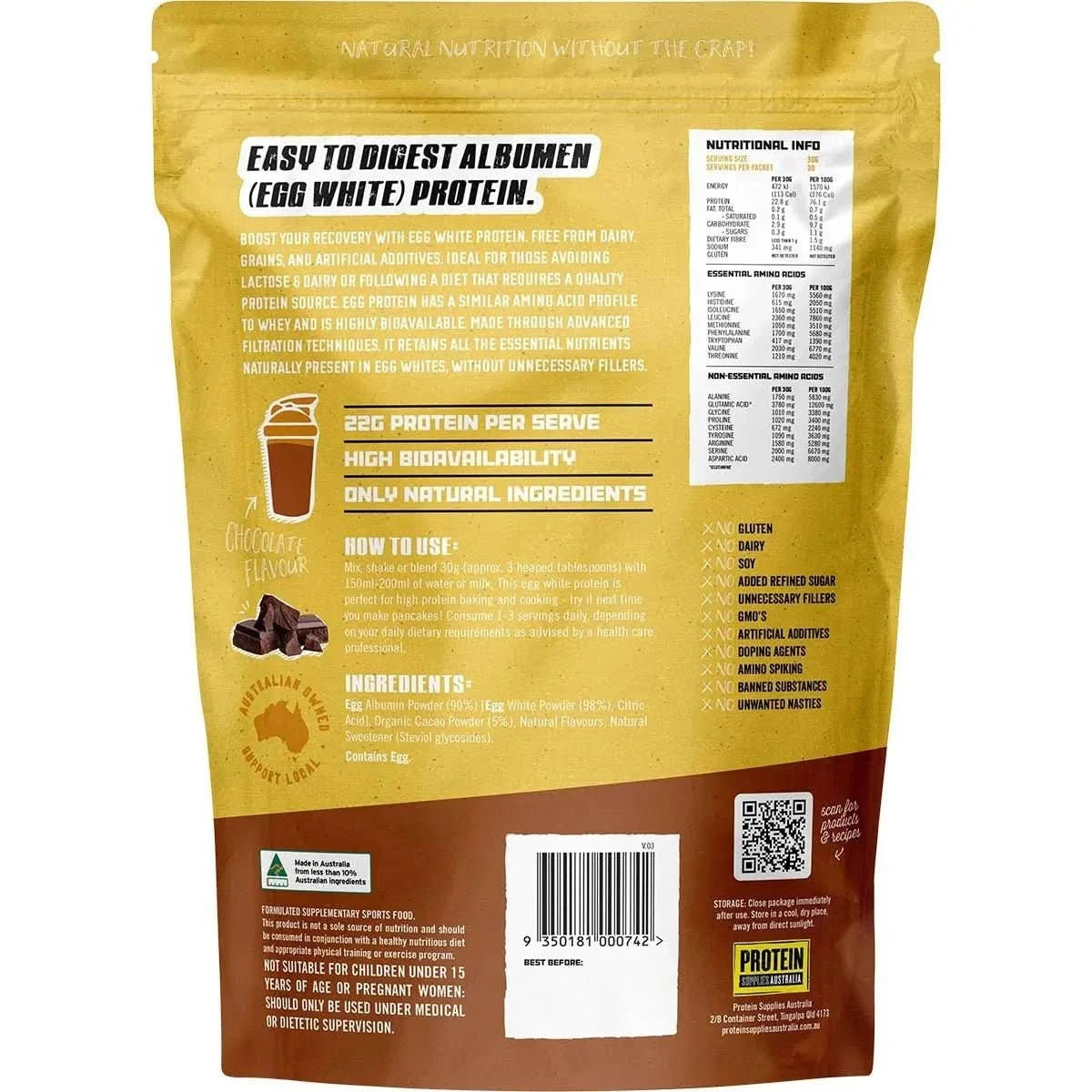 Paleo Pro Chocolate Egg White Protein - 400g - LYTES