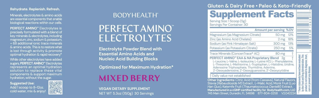 Perfect Amino Electrolytes - Mixed Berry - 30 Serves - LYTES