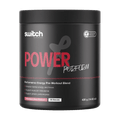 Front of the Switch Nutrition Power Perform Pre-Workout Blend Strawberry Kiwi 420 g tub