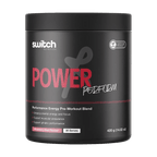 Front of the Switch Nutrition Power Perform Pre-Workout Blend Strawberry Kiwi 420 g tub