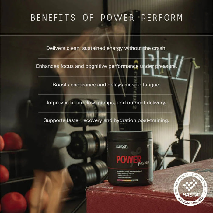 Power Perform Pre - Workout Blend - Strawberry Kiwi - 30 Serves - LYTES