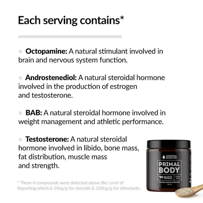 Primal Body - Grass Fed Bovine Testicle Powder - 90g - LYTES