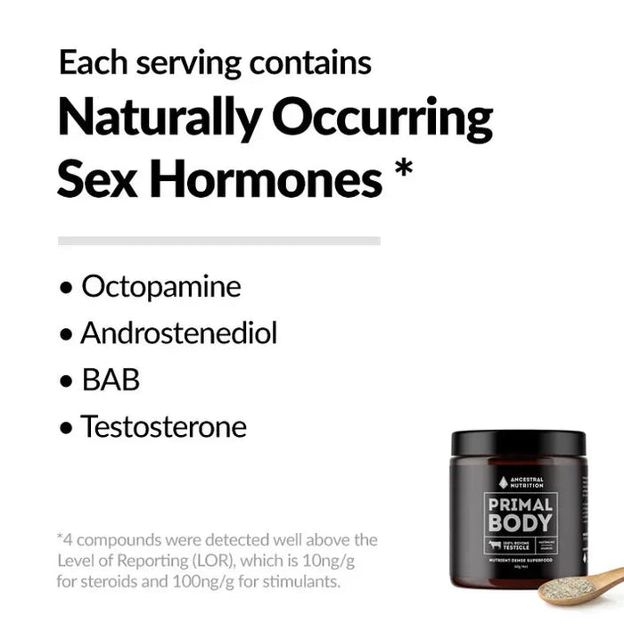 Primal Body - Grass Fed Bovine Testicle Powder - 90g - LYTES