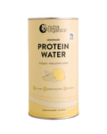 Nutra Organics Protein Water - Lemonade - 450g container with collagen and whey protein isolate in pastel yellow packaging