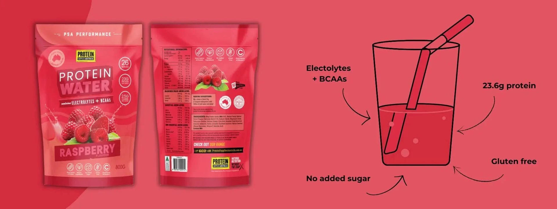 Protein Water - Raspberry - 800g - Best Before 03 Nov 2025 - LYTES