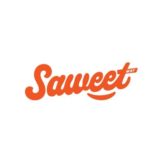 Saweet Way logo in orange on white background for Pure Allulose Natural Sweetener Syrup - 430g product branding