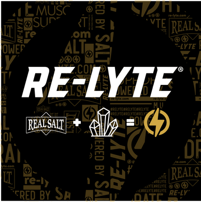 Re-Lyte Electrolyte Mix - Mojito - Tub - 60 Serves - Limited Edition logo with Real Salt and crystal graphics on black background